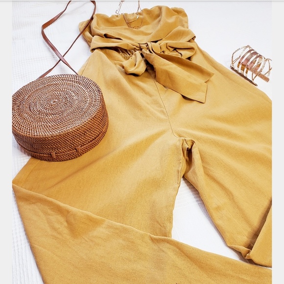 🚨END OF SUMMER SALE// Mustard yellow jumpsuit - Picture 4 of 8